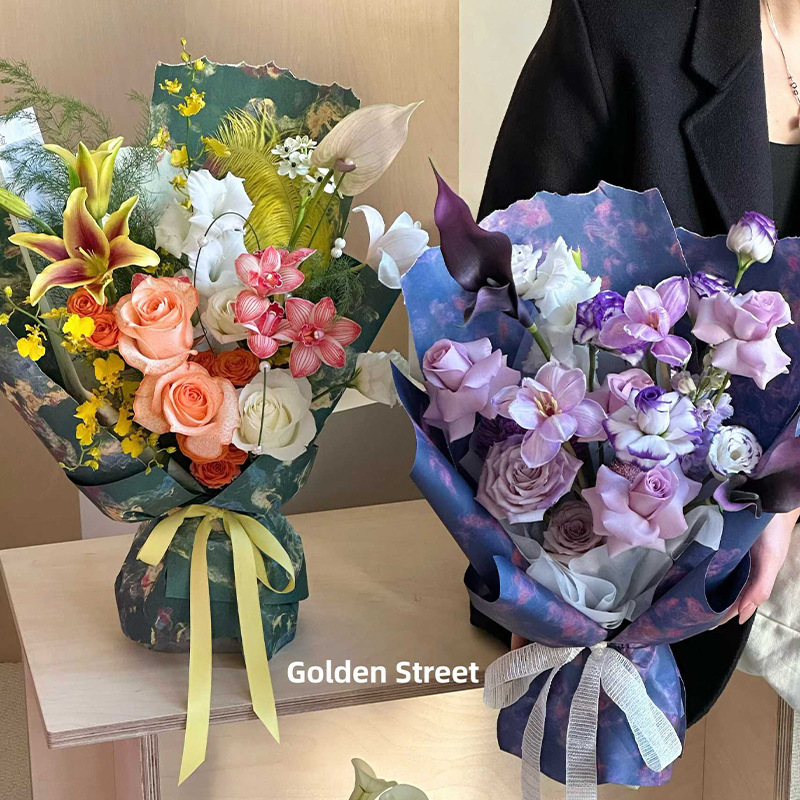 Internet Celebrated Ancient Style Ego Paper Flower bouquet Wrapping Paper Thickened Waterproof Paper for Flower Shop Resistant Rubbing Flower Wrapping Paper
