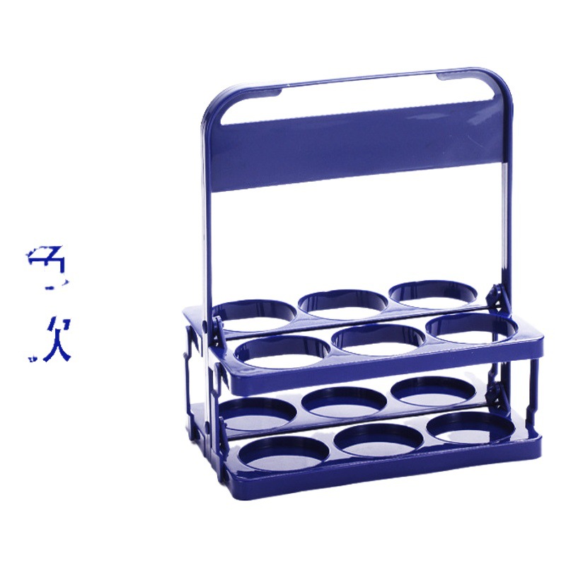 Picture of Wholesale beer plastic basket carrying blue foldable wine rack KTV6 bottle carrying frame red wine basket cup holder