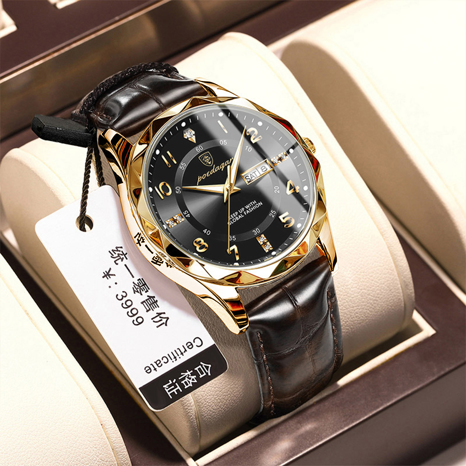 Picture of Swiss brand new belt men's watch waterproof luminous quartz watch live foreign trade explosions a generation of hair