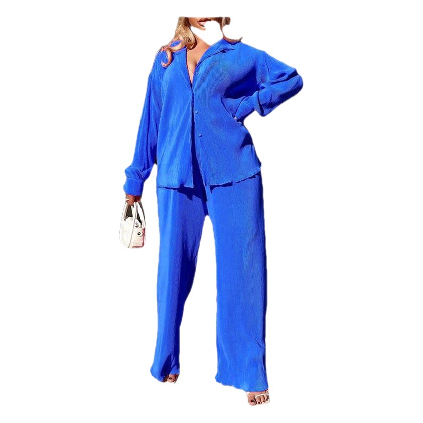 2023# European and American Women's Amazon Independent Station Hot Explosions Sexy Pleated Loose Casual Multicolor suit