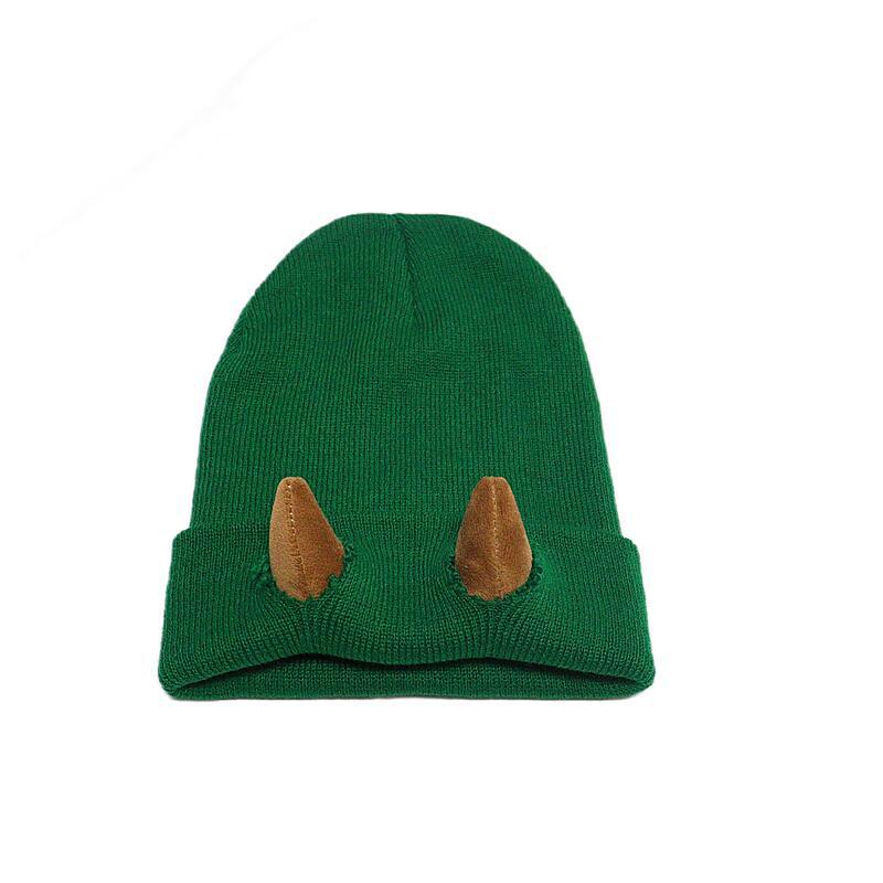 Picture of Autumn and Winter devil horn hat warm knitted wool hat Halloween horn toe cap cross-border new funny hip hop