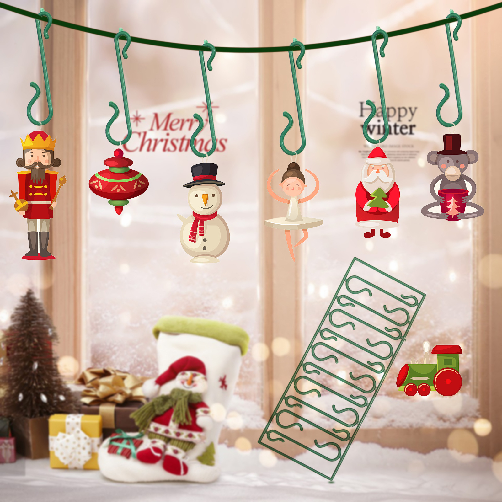 Christmas decoration supplies plastic small hook S-shaped note ornaments Christmas tree decoration accessories layout props