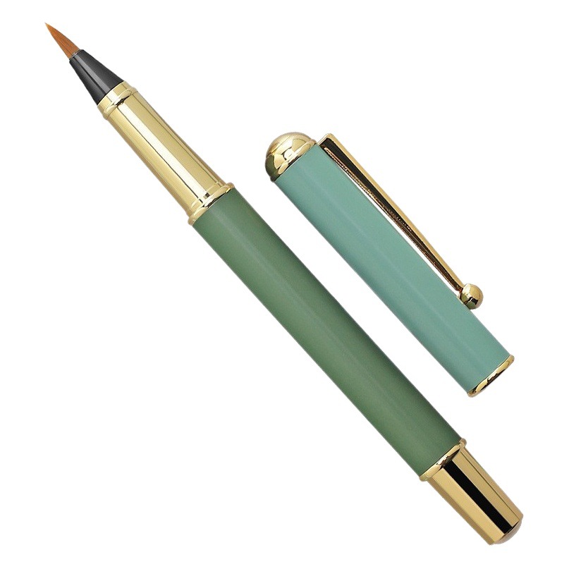 Pen-type writing brush metal Wolf small script pen scripture pen can add ink Xiuli calligraphy calligraphy practice writing water soft pen