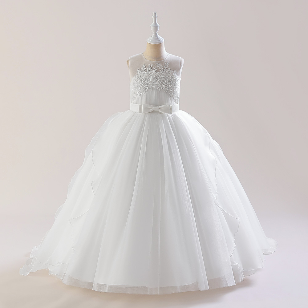 Picture of Children's Western-style Princess Dress Poncho Girl's Show Evening Dress Trailing Girl's Host Piano Performance Dress