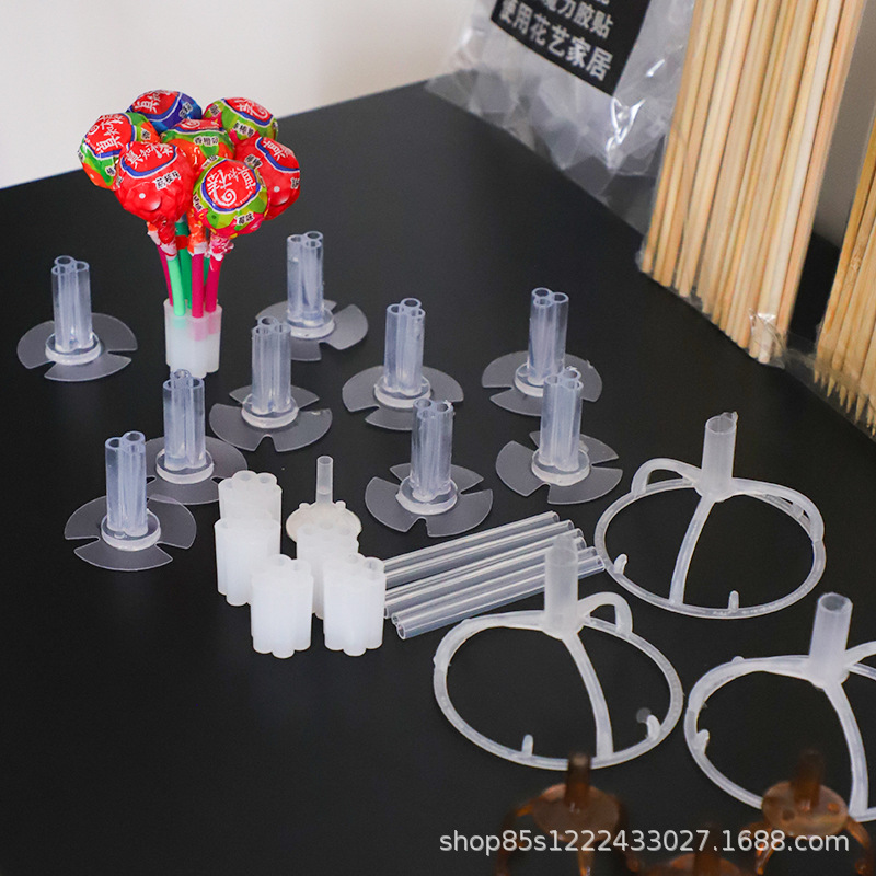 Zhuo fiber flower fruit lollipop bouquet handmade DIY fixed bamboo stick Liuyi floral flower packaging materials