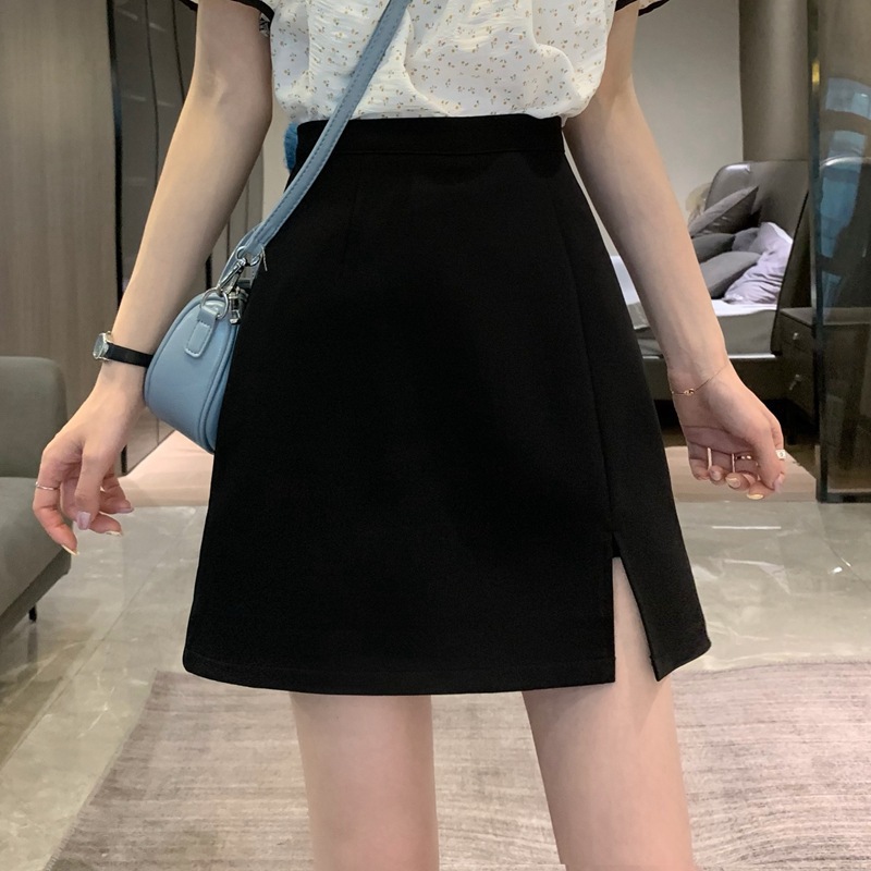 Small Shorty Split A- Line Suit Miniskirt High Waist High Summer Hip Xs Plus Small Size Wear with Spice Girls