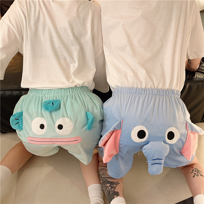 Picture of Three-Dimensional Cute Funny Elephant Shorts Summer Pants for Men and Women Loose Ugly Little Flying Elephant Couple Student Pajamas Pants