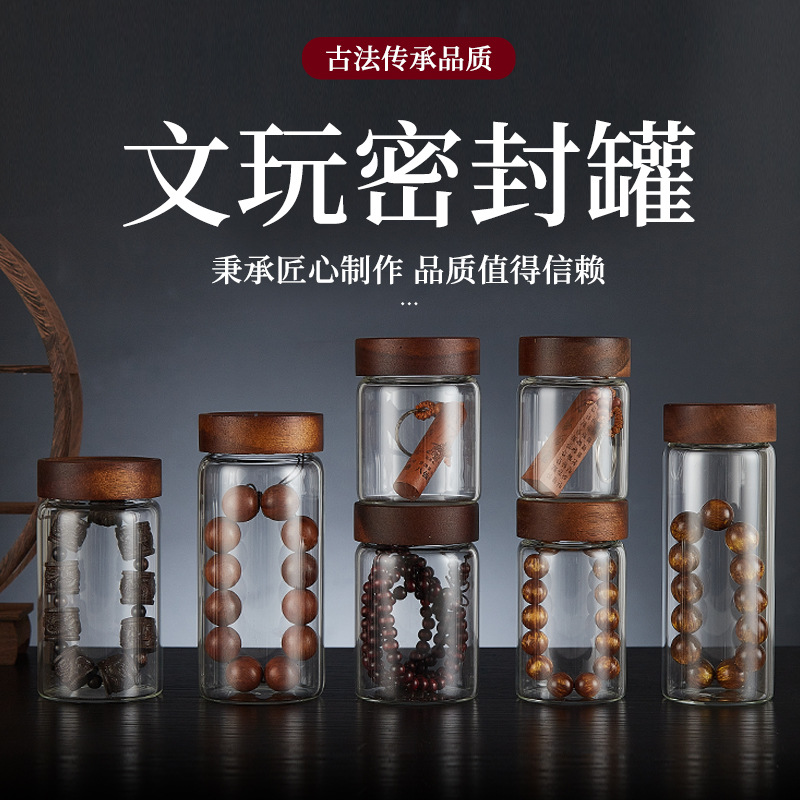 High Borosilicate Bracelet Jewelry Storage Jar Glass Bottle Glass Jar Sealed Jar Storage Bottle Glass Sealed Jar