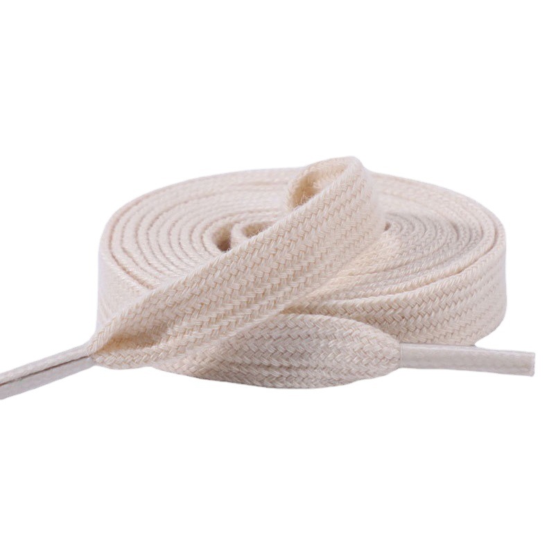 Double Polyester Cotton Shoelace White Black Color Flat 1CM McQueen White Shoes sneaker Air Force One Shoelace Rope
