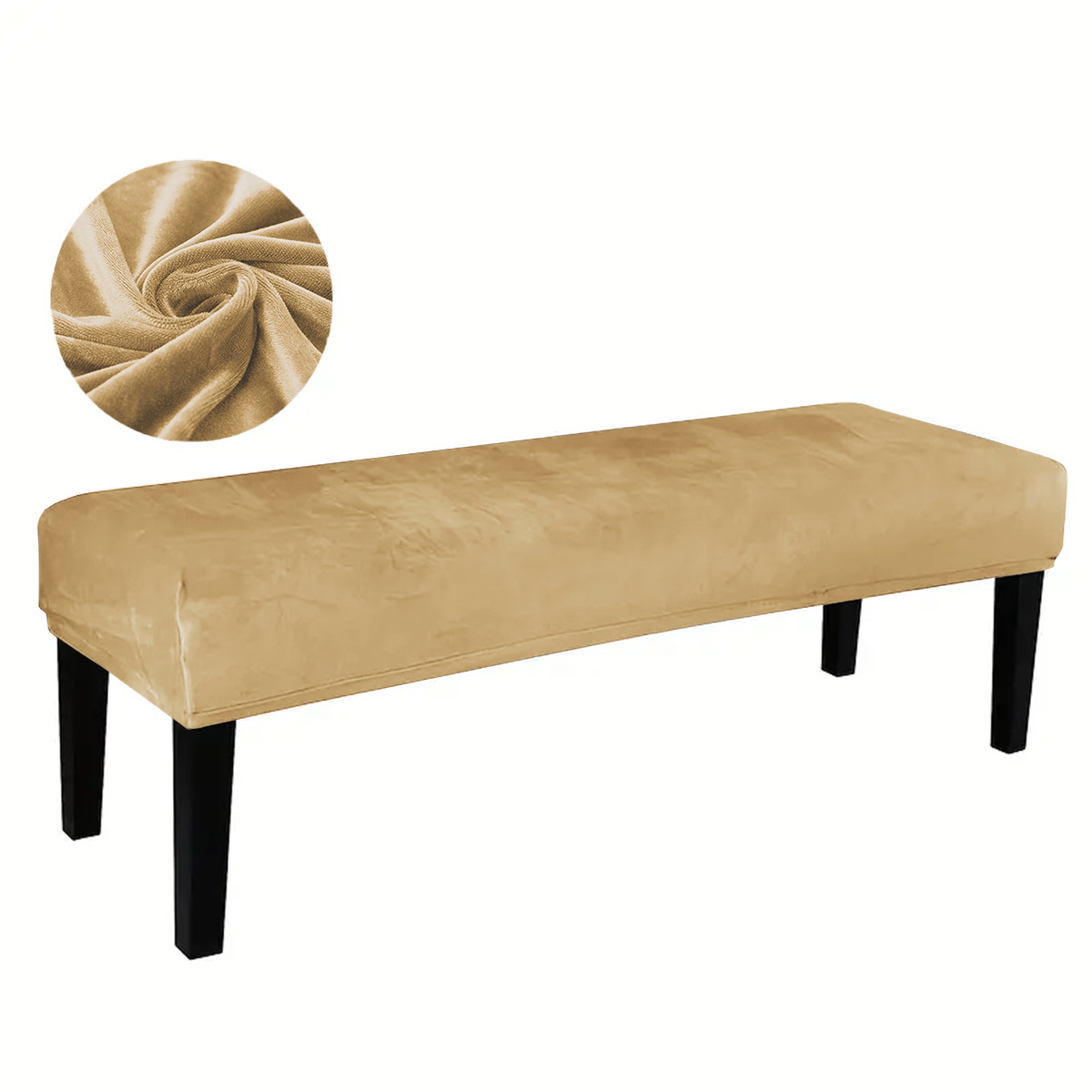 Picture of Cross-border silver fox velvet long stool cover with rope elastic all-inclusive stool cover dust-proof cross-border bench chair cover manufacturers wholesale