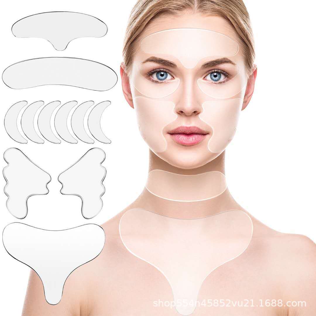 Eleven-Piece Silicone Stickers Set for Face Tight Forehead, Neck Stickers, Chest Stickers Can Be Customized