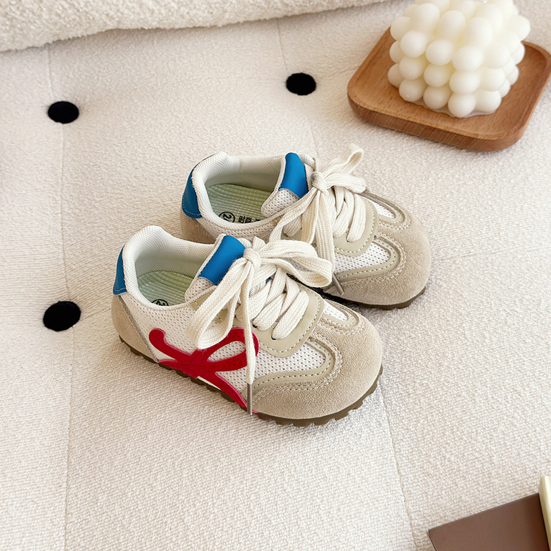 Korean Style Sports Shoes, Children's Soft Leather Argan Shoes, Spring and Autumn New Girls' Casual Sports Breathable Boys' Moral Training Shoes
