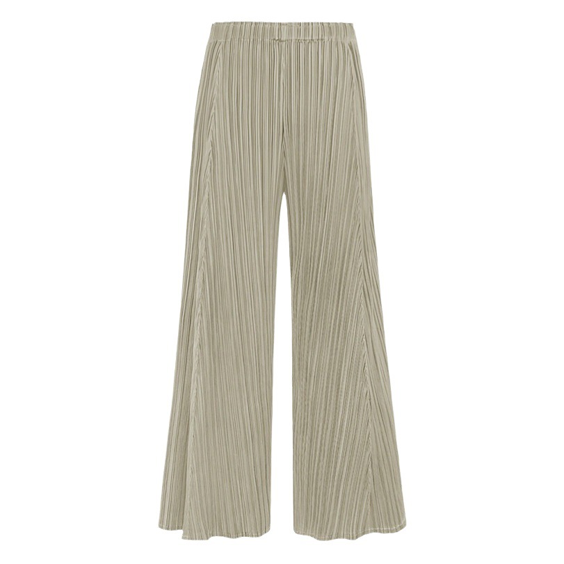 Tianba 2025 Spring and Summer New High-Quality Miyake Splicing Thin Comfortable Loose Casual High-Waisted Wide-Leg Pants for Women