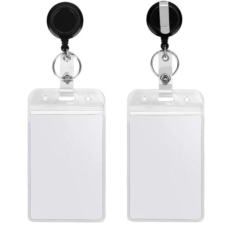 Amazon Cross-border Hot-selling Certificate Card Holder Black Certificate Lanyard Easy-to-pull Buckle Retractable Easy-to-pull Tag Buckle