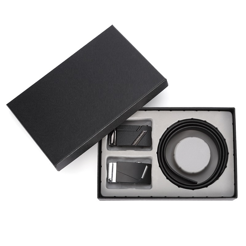 Picture of Gift Wallet Set Men's Belt Automatic Buckle Belt Top Layer Cowhide Business Cowhide Trousers Business Gift for Men