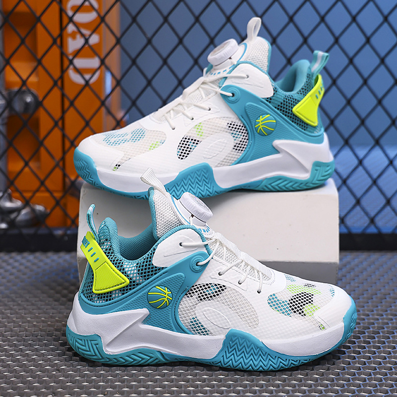 Children's Basketball Shoes Boys 2024 New Mid-Big Boys Autumn Mesh Breathable Training Running Competition Sports
