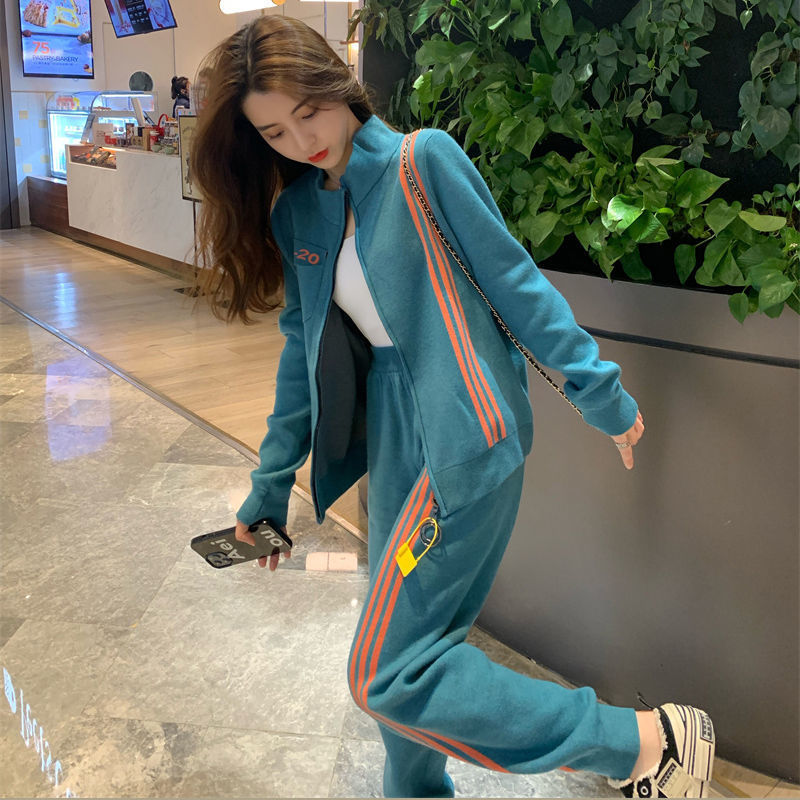Picture of # Internet Celebrity Fashion Sports Suit Women's Spring and Autumn New Casual Loose Coat Stylish Age-reducing Two-piece Suit