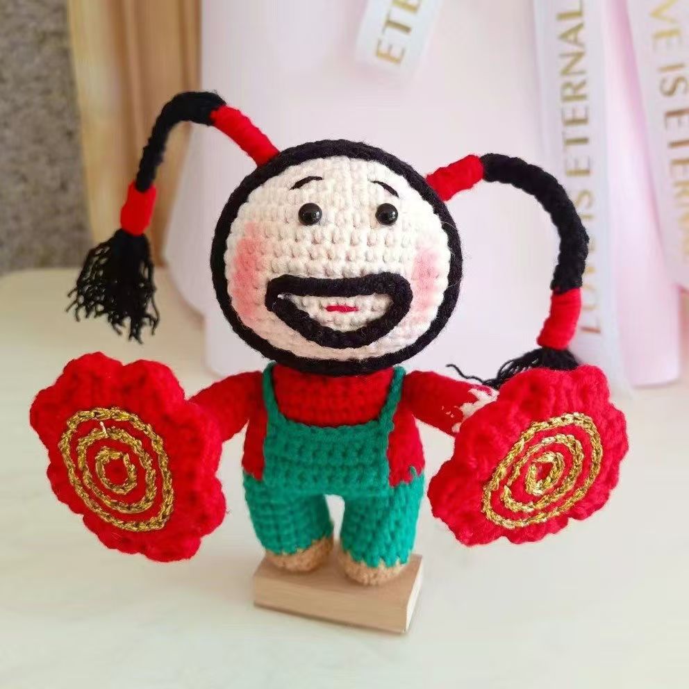 Ruhua Errenzhuan Eggplant Material Bag Keychain Pendant Doll DIY Crochet Handmade Cute Gift