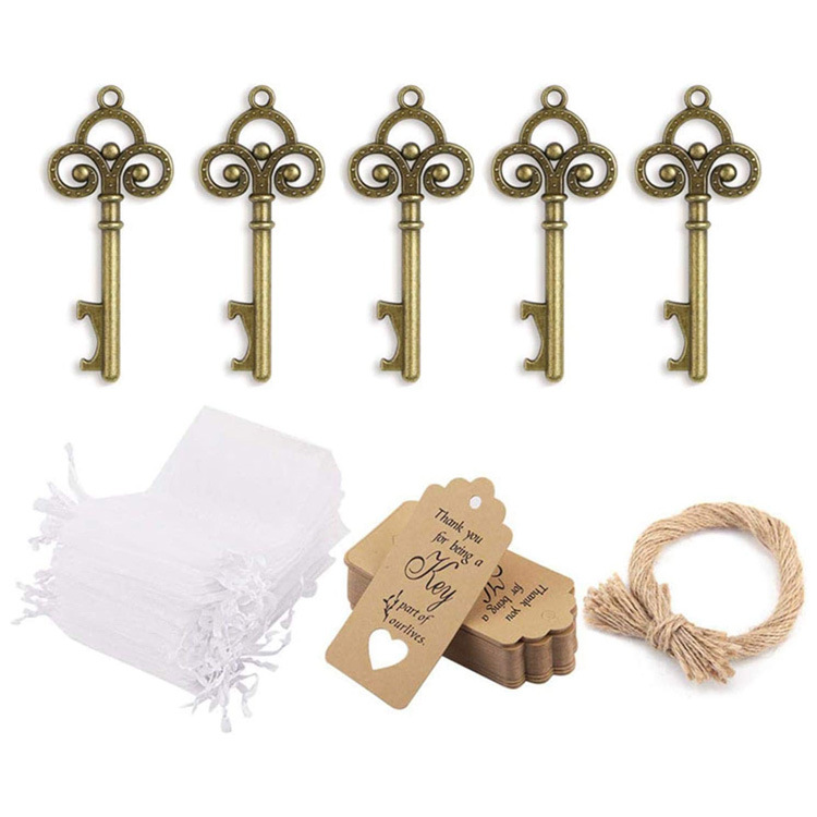 European and American wedding creative small gift candy gauze bag wedding gift hand gift wedding supplies bottle opener keychain