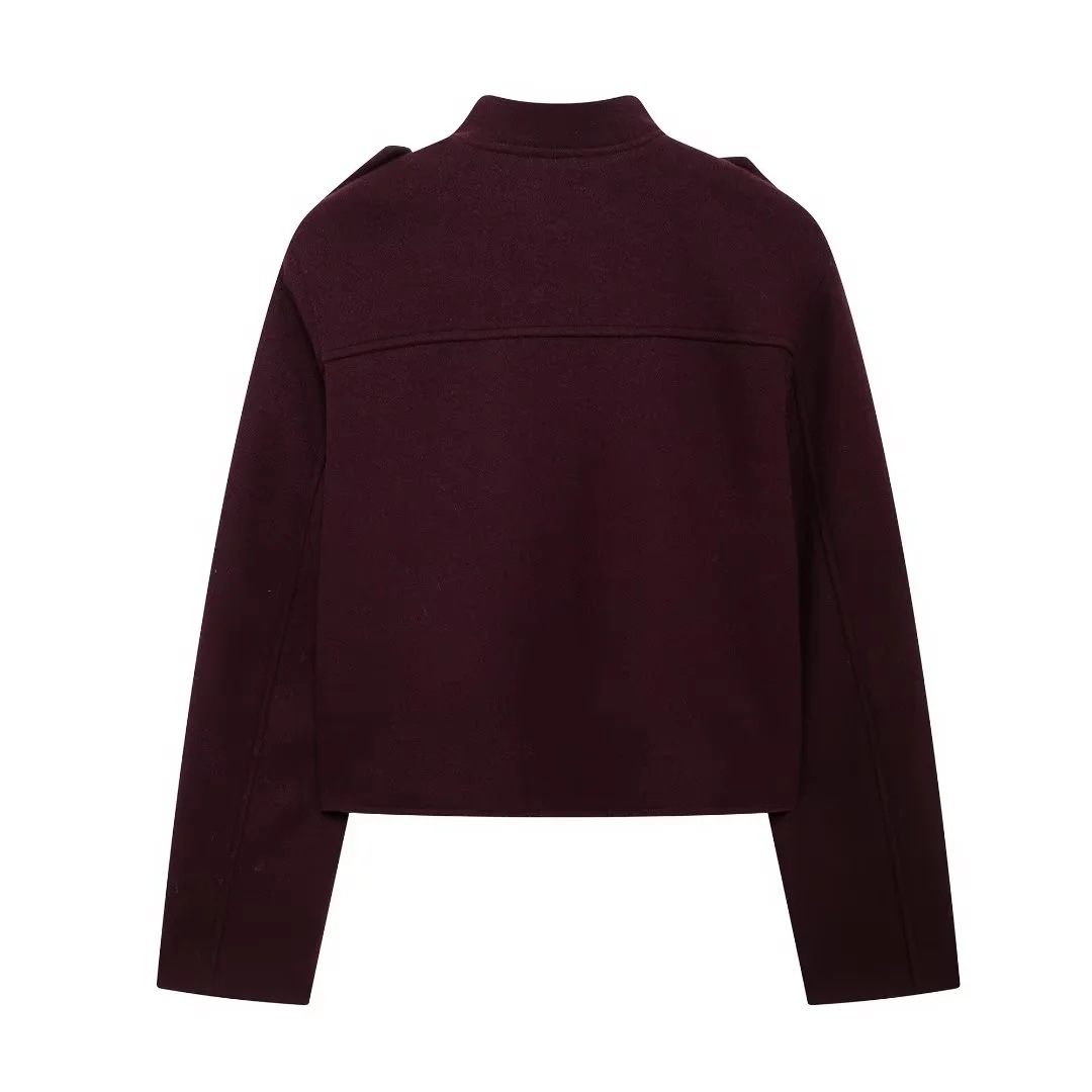 Picture of Aliexpress Cross-Border European Women's Fashion Stand Collar Retro Versatile Casual Jacket Buttoned Short Jacket Wholesale
