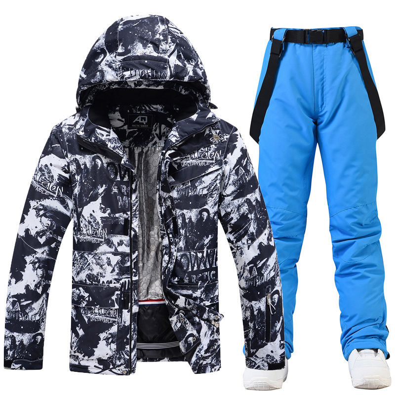 New Ski Suit suit Men's Winter Outdoor Windproof Water-splashing Warm Thickened Snowboard Double-board Ski Suit