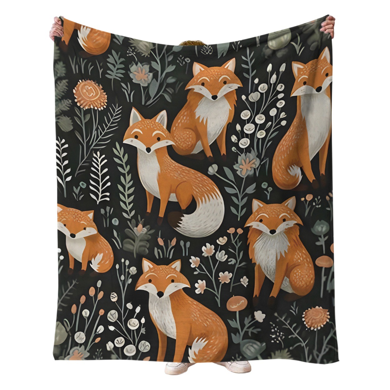 Cross-border Home Animation Cartoon Fox Children's Blanket Office Sofa Air Conditioning Blanket Flannel Blanket for Autumn and Winter