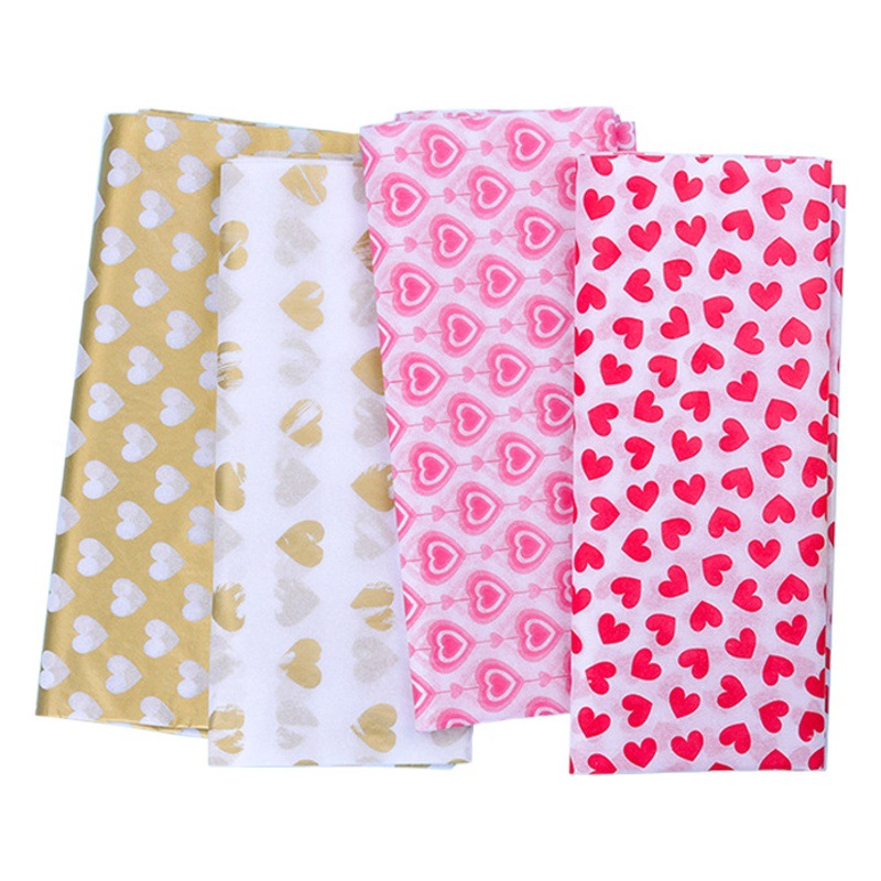 Heart-Shaped 10 Sheets of Sydney Paper Flower Wrapping Paper Lined with Flower Shop Bouquet Packaging Materials 50*66cm Heart