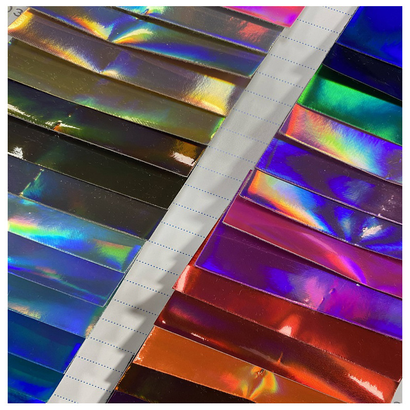 Magic Color Laser Mirror PU Leather Reflective Waterproof Colorful PVC Leather Bags Clothing Leather Shoes Material Decorative Fabric