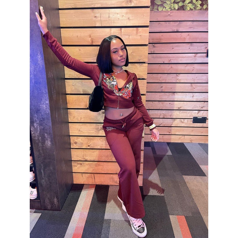 Picture of 2024 Amazon European and American Clothing Cross-Border Foreign Trade Casual Street Printing 2-Piece Bestie Outfit Multi-Color Suit
