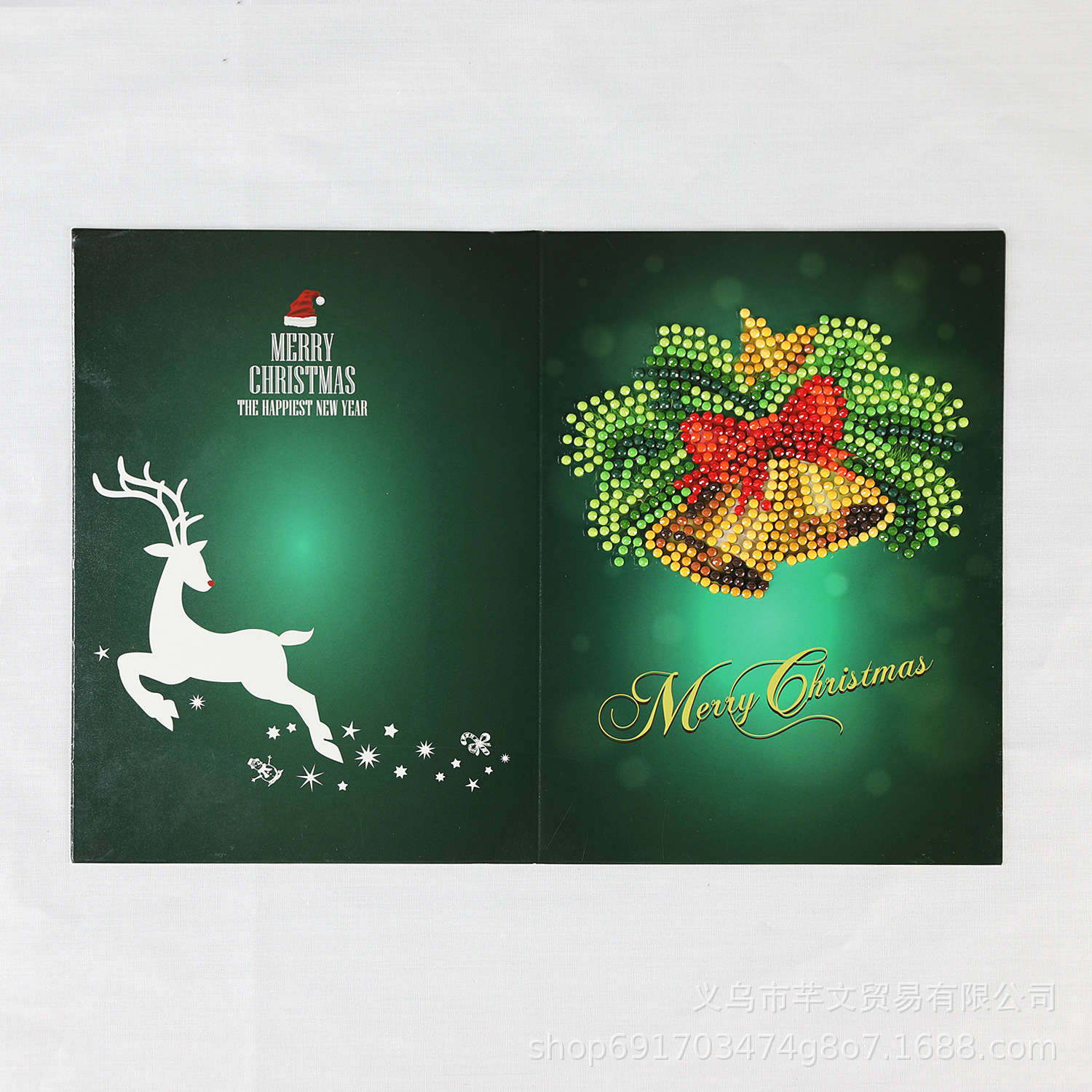 Picture of Cross-border Christmas DIY greeting card diamond painting 5D creative Diamond painting foreign trade holiday blessing piece one-piece delivery