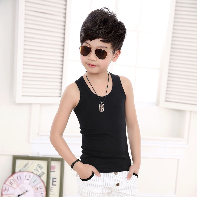 Picture of Children's Cotton Boys' I-shaped Hurdle Girls' Small Camisole Underwear Summer Girls' Undershirt