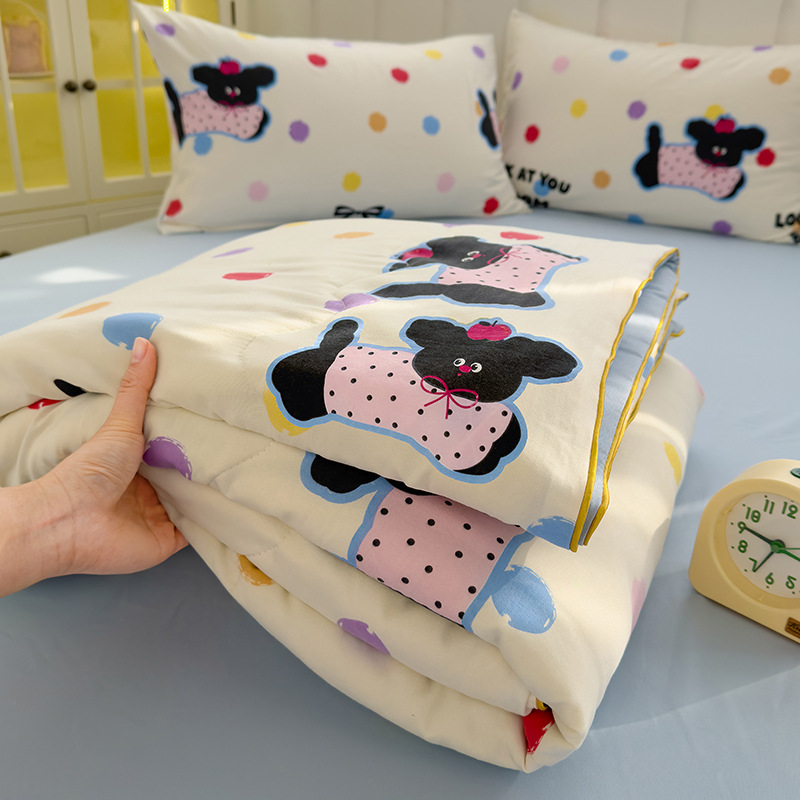 Picture of ClAss A WAshed Cotton Summer Cool Quilt ins Style Summer Soy Fiber Summer Quilt MAchine WAshAble Skin-friendly Air-conditioned Quilt WholesAle Group PurchAse