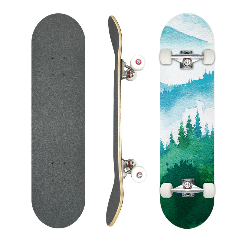 Picture of 31 inch skateboard professional adult street maple four-wheel beginner children double rocker concave skateboard