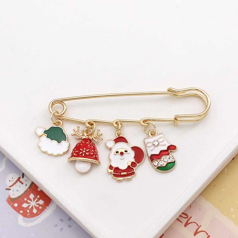 Picture of European and American Christmas Series Metal Brooch Cartoon Santa Claus Badge Clothing Accessories Christmas Gift Badge