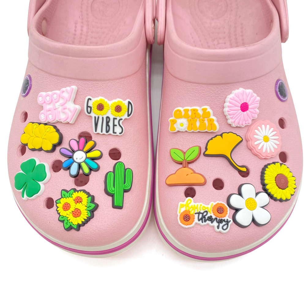 Picture of suit Small Fresh and Cute Style Series Cave Shoes Shoes Flower PVC Soft Rubber Shoes Decorative Buckle Cave Shoes Flower Shoes