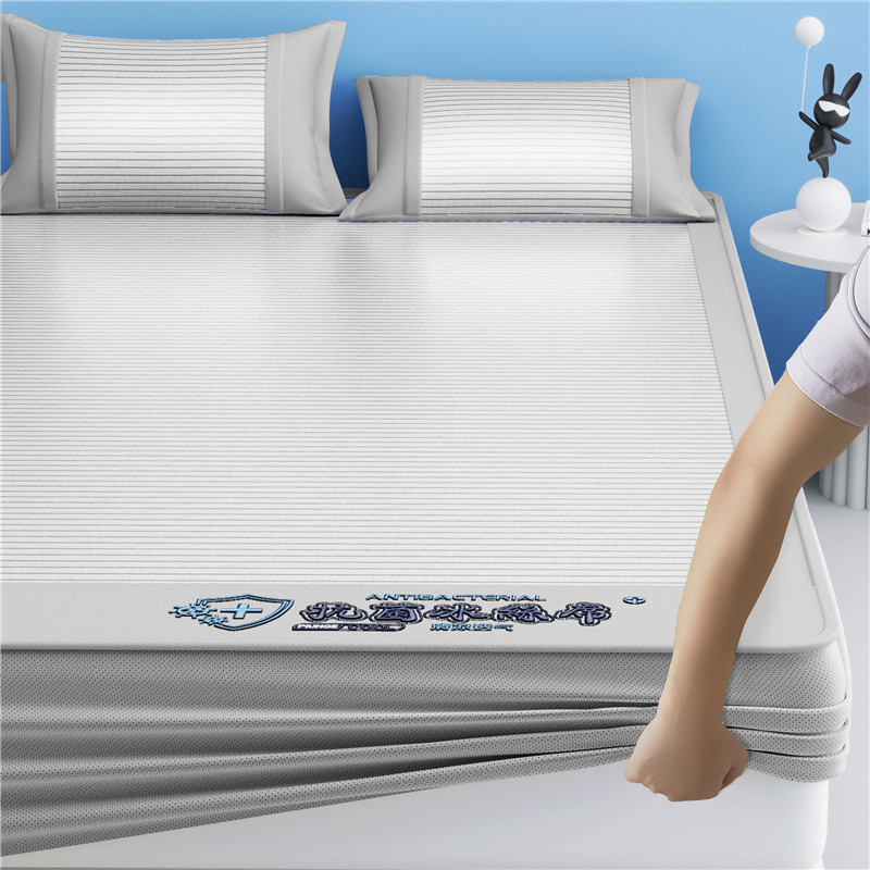 Picture of 2025 Explosions Antibacterial Ice Silk Mat Summer Sleeping Naked Maternal and Infant Class Air-conditioned Mat Machine Washable Folding Bed Cover Soft Mat