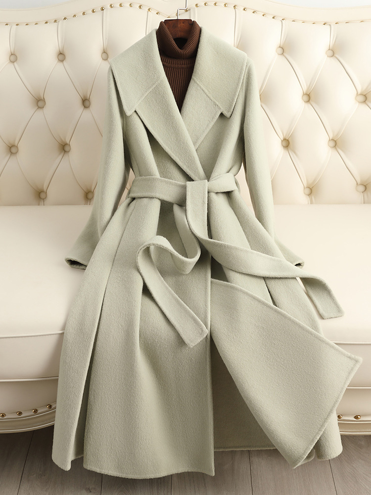 Picture of Double-Sided Cashmere Outwear Women's Mid-Length Over-The-Knee 2025 Autumn and Winter New Candy-Colored Woolen Outwear Thickeneded and High-End