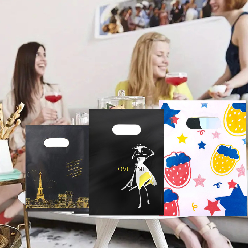 Large Small size plastic jewelry bag gift packaging bag boys and girls clothing store cosmetics shopping bag special offer