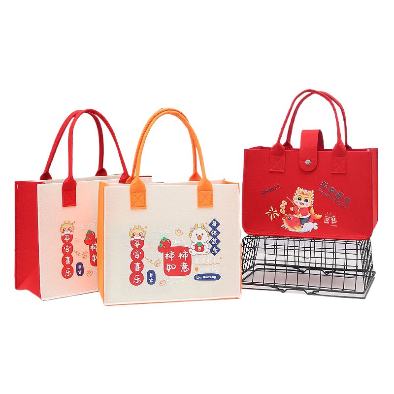 Manufacturer Wholesale New Bag Large Capacity Tote Bag Cartoon Handbag Shishi Ruyi Felt Bag