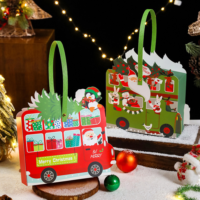 New Christmas Baking Christmas Eve Packaging Snowflake Crisp Dry Glutinous Rice Boat Packaging Box Candy Nougat Portable Box