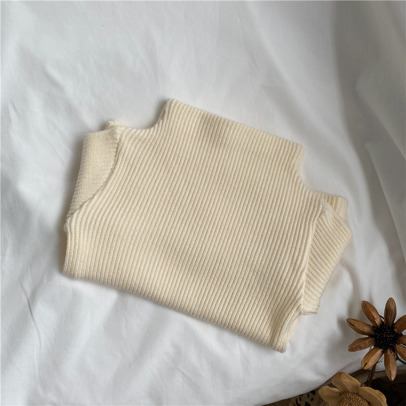 Picture of GL-kids Korean Autumn and Winter Children's Cashmere Thickened Mock-High Collar Base Shirt Men's and Women's All-Match Top Long-Sleeved T-Shirt