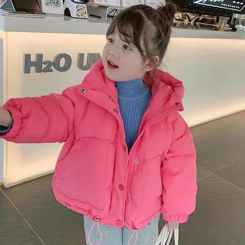 Picture of Girls' Cotton-padded Clothes Autumn and Winter Clothes New Style Girls Children's Fashionable Cotton-padded Coat Children's Bread Clothes Short Cotton-padded Coat Coat Trendy