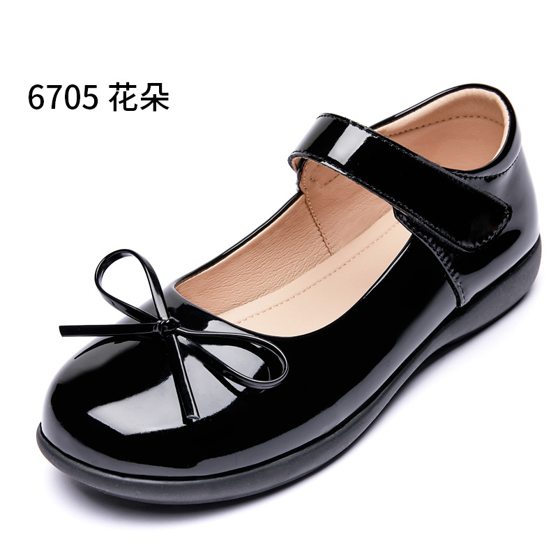 Picture of Girls Black Leather Shoes Performance Shoes Princess Shoes Small Leather Shoes Children's School Leather Soft Sole Shoes School Shoes