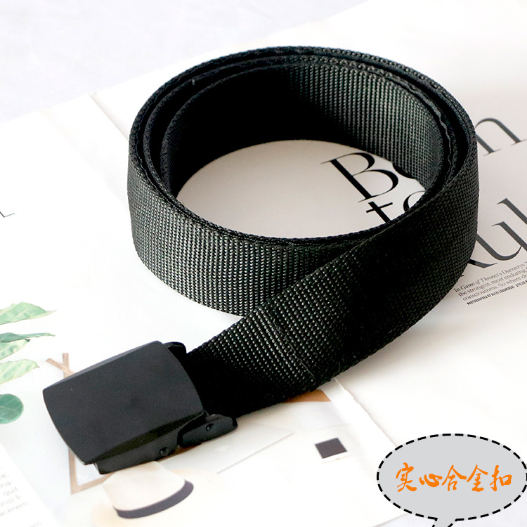 Picture of Wallet Belt with Smooth Buckle, Black Inner Zipper Bag, Canvas Men's Money Pouch, Plastic Buckle, Adjustable Belt