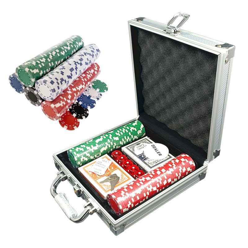 Picture of Sample available] Yiqian can send Texas poker aluminum box suit 100/200/300/500 chips suit