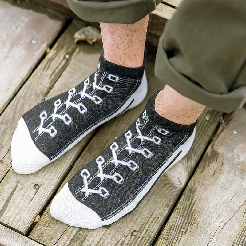 Picture of Cross-Border Spring and Summer Fashion Breathable Shoelace Boat Socks Low-Cut Short-Tube Personalized Ins Sneakers Trendy Sports Shoes Socks