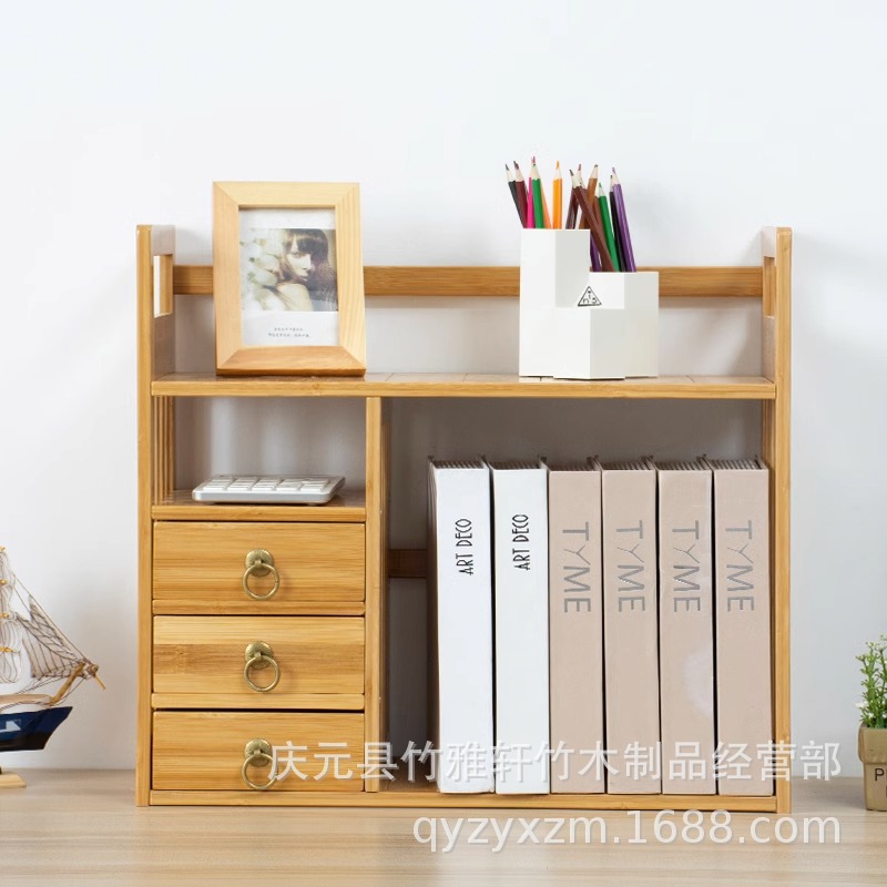 Bookshelf desktop children's small storage rack simple table bay window book table Storage bookcase office display rack