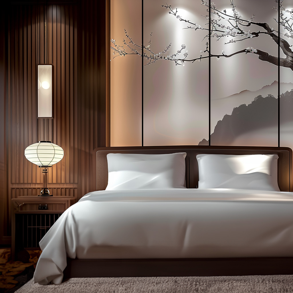 Picture of Hotel linen four-piece encrypted bed sheet quilt cover cotton hotel bedding hotel linen hotel four-piece set