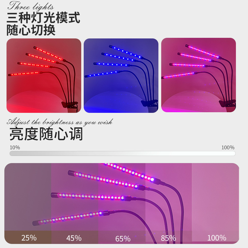 Picture of Amazon LED Clip Grow Light Full Spectrum Imitation Sunlight Indoor Household Succulent Coloring Fill Light
