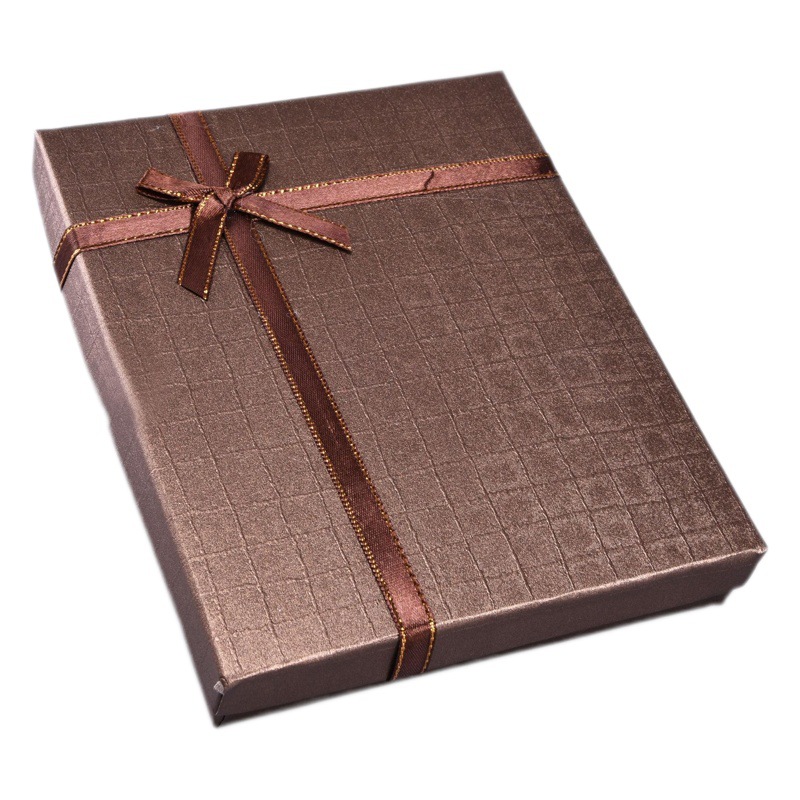 New exquisite jewelry box ring packaging box necklace bracelet gift bow ribbon jewelry box printed logo